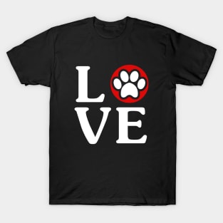 Love Dog Shirt Dog Paw For Dog Lover - Birthday Gift T-Shirt